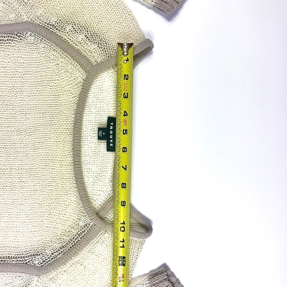 TROUVE Mesh Sweater, Cream & Beige, Size M - Picture 2 of 7